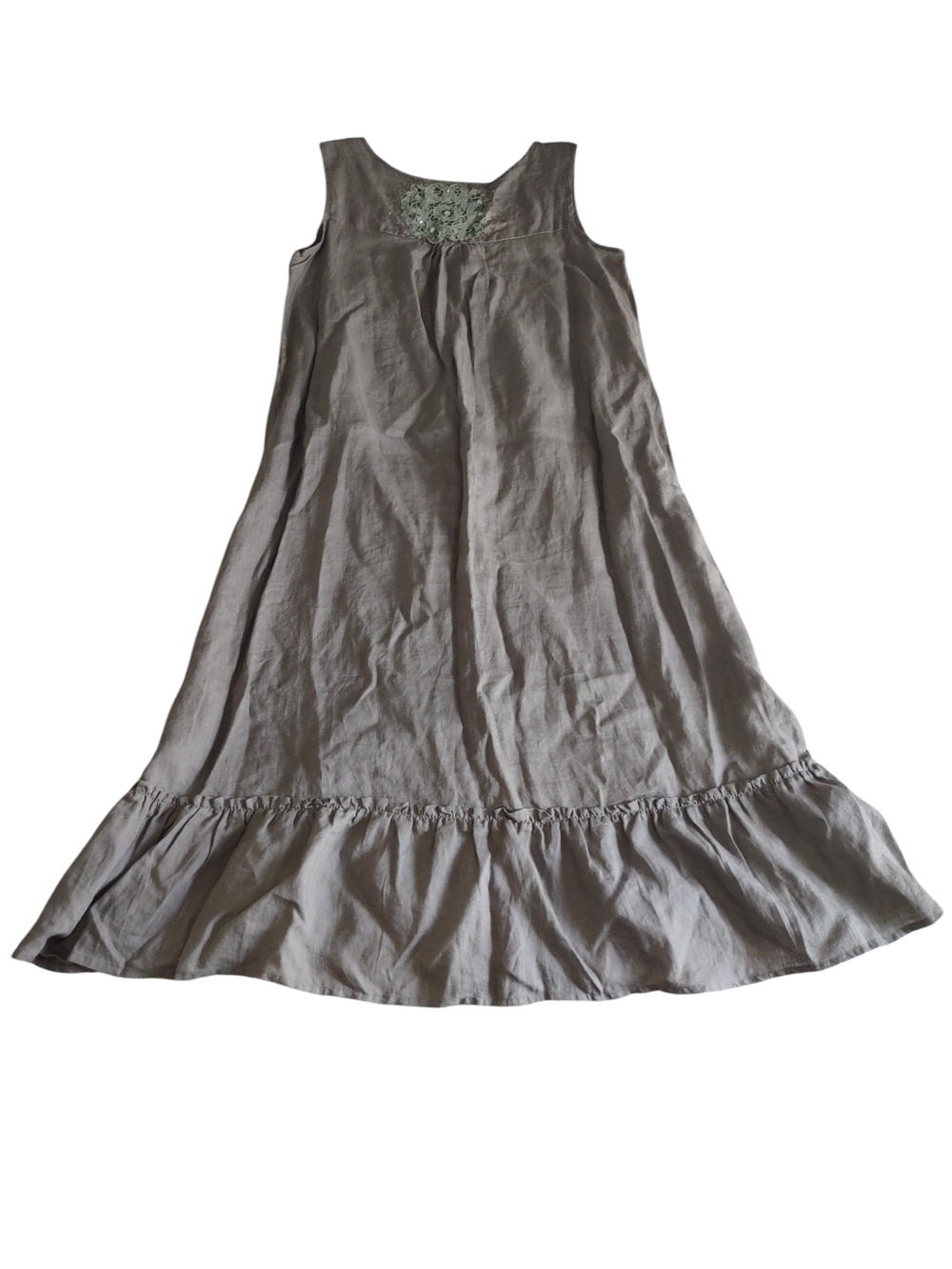 Boo Radley Australia Linen Sleeveless Grey Dress Women's Medium